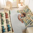 thumbnail image 5 of Manfei Toy Train 7-Piece Twin Bedding,Cartoon Boys Art Bedding Comforter Set,Yellow,Light Gray Reversible, 5 of 7
