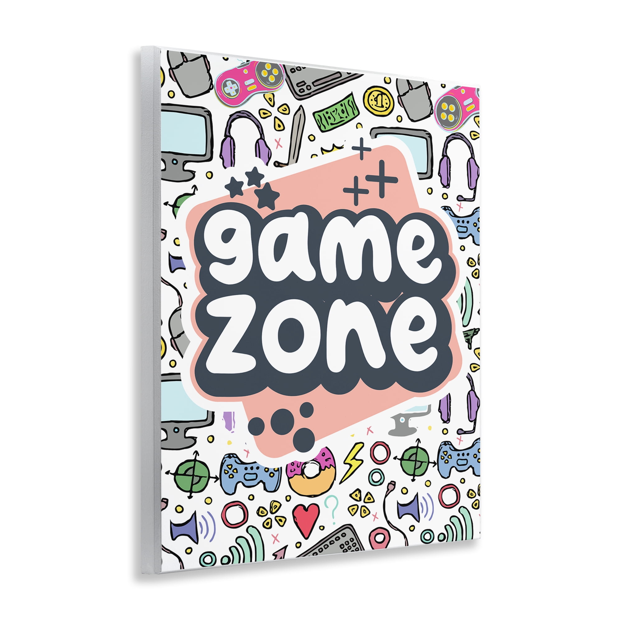 Stupell Industries Peach Game Zone Entertainment Painting Unframed Art Print Wall Art, 11 x 14