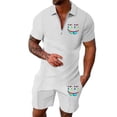thumbnail image 2 of Short Sets for Men Short Sleeve Quarter Zip Polo Shirt and Shorts 2 Piece Matching Set Mens Summer Outfits, 2 of 3