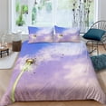 thumbnail image 3 of Dandelion Duvet Cover Microfiber Tropical Monstera Leaves Flowers Bedding Set Queen 3D Print Daisy Floral Comforter Cover Decor, 3 of 7