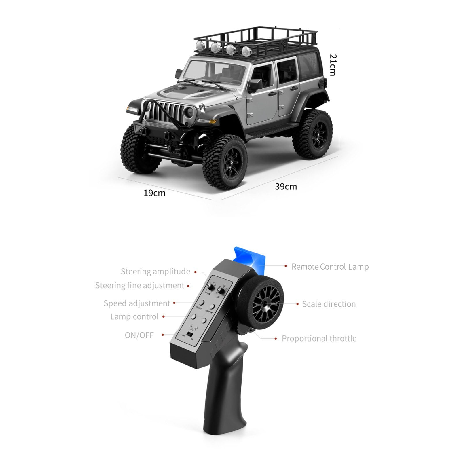 MN-128 1:12 Scale 2.4G Remote Control Off-Road Crawler Truck with Lights