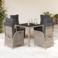 thumbnail image 1 of vidaXL 5 Piece Garden Dining Set with Cushions Grey Poly Rattan, 1 of 5
