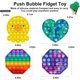 thumbnail image 3 of Pop Fidget, Push Pop Bubble Fidget Sensory 4 Pack, Fidget S, Silicone Stress Anxiety Reliever S para autismo Necesidades especiales (pulpo+corazón+octágono+estrella, amarillo+verde azulado) Xemadio WMCH-431, 3 of 7