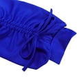 thumbnail image 3 of Women's Satin Mock Neck Flounce Long Sleeve Ruffle Hem A Line Mini Short Dress, 3 of 8