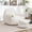 White(with Footstool), variant on Leumius Bean Bag Sofa with Back Support,Faux Fur Bean Bag Chair Floor Sofa for Living Room, Bedroom, Apartment,White