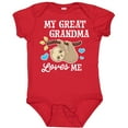 thumbnail image 3 of Inktastic My Great Grandma Loves Me with Sloth and Hearts Boys or Girls Baby Bodysuit, 3 of 5
