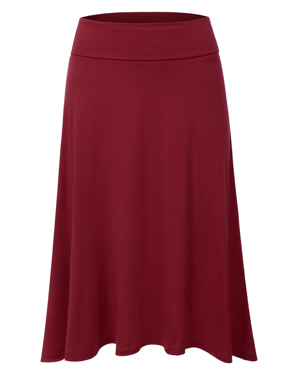 Doublju - Doublju Women's Soft Flare Flowy Mid Midi Skirt (Plus Size ...