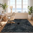 thumbnail image 3 of Design&I 4'x6' Washable Area Rug Snag-Free Skid-Resistant Medium Vintage Damask With Filigree Corner Motifs Gothic Spider And Playful Expressive for Home Office, Under Desk, 3 of 7