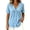 Sky Blue, variant on VJGBEGW Women Deep V Neck Short Sleeve Button Down Peplum Tops Front Ruched Flowy Casual Blouses Shirts Black L