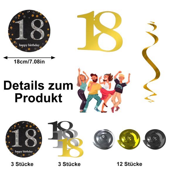 Make Your Day Shine: 18Th Birthday Decorations With Black Gold Design, Latex Balloons For A Festive And Safe Celebration
