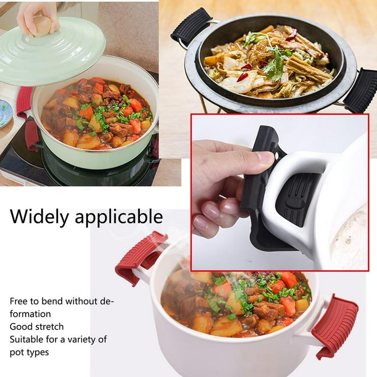 Silicone Hot Handle Holder Cover Set Assist Pan Handle Sleeve Pot Holders Cast  Iron Skillets Handles Grip Covers Non-slip Heat Resistant For Griddles