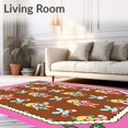 thumbnail image 2 of ODIKA 2'x3' Machine Washable Non-Slip Area Rug, Sweet Spiced Cookie Family Seasonal Graphic Print High Traffic Rug with Pad, Brown, 632493, 2 of 8