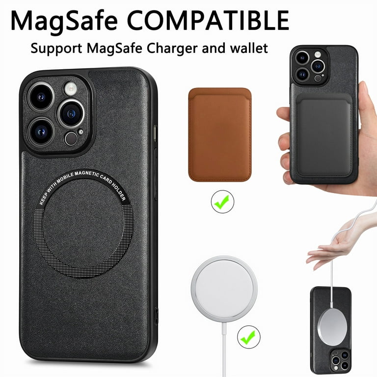 Feishell Fit for iPhone 15 Pro Max (6.7 inch) Case,Built in Magnets for  MagSafe Charger,Drop Protection Durable PU Leather Ultra Thin Lightweight