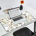 thumbnail image 3 of White Mouse Pad Flower Plant Desk Mat Floral Plant Large Mouse Pad Xl, Keyboard Computer White Big Gaming Mouse Pad Desk Pad With Stitched Edge For Home Funny Office Decor Desktop Mat Pad, 31.5x15.8in, 3 of 6