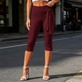 thumbnail image 2 of AnuYalue Women's Wrap Tie Capris Pants High Waisted Capri Leggings Skinny Casual Cropped Yoga Pants, 2 of 9