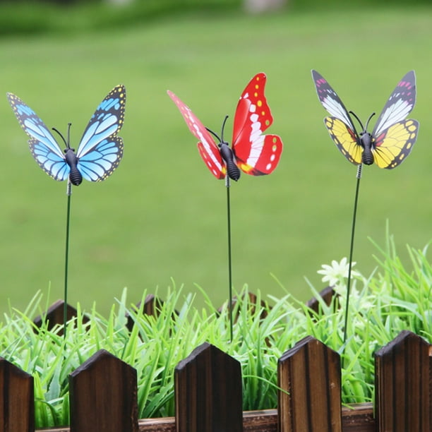 30 Pcs/50 Pcs Simulation Papillon Jardin Piquet En Plein Air Patio