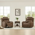 thumbnail image 5 of Spruce & Spring Leather Dual-Motor Lay Flat Recliner with Diamond Quilting, Cafe, 5 of 10