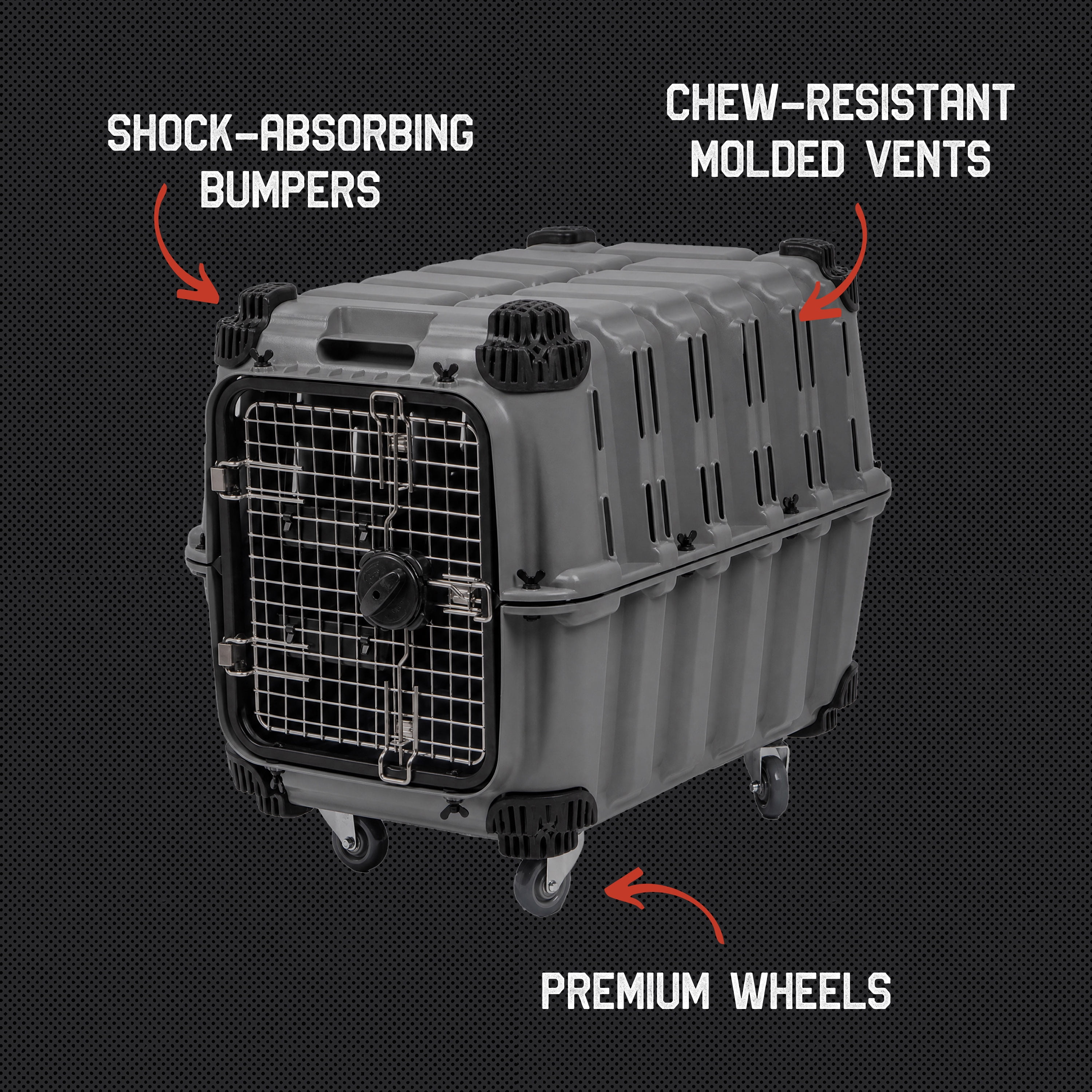 Mammoth Guardian Strong and Durable 32-inch Plastic Dog Kennel, Gray