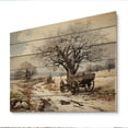 thumbnail image 2 of Designart "Cart Legacy White Old Cart" Old American Cart Print on Natural Pine Wood, 2 of 5