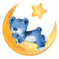 thumbnail image 3 of CafePress - Blue Sleepy Teddy On Moon - Men's Light Loose Fit Cotton Pajama Set, 3 of 7