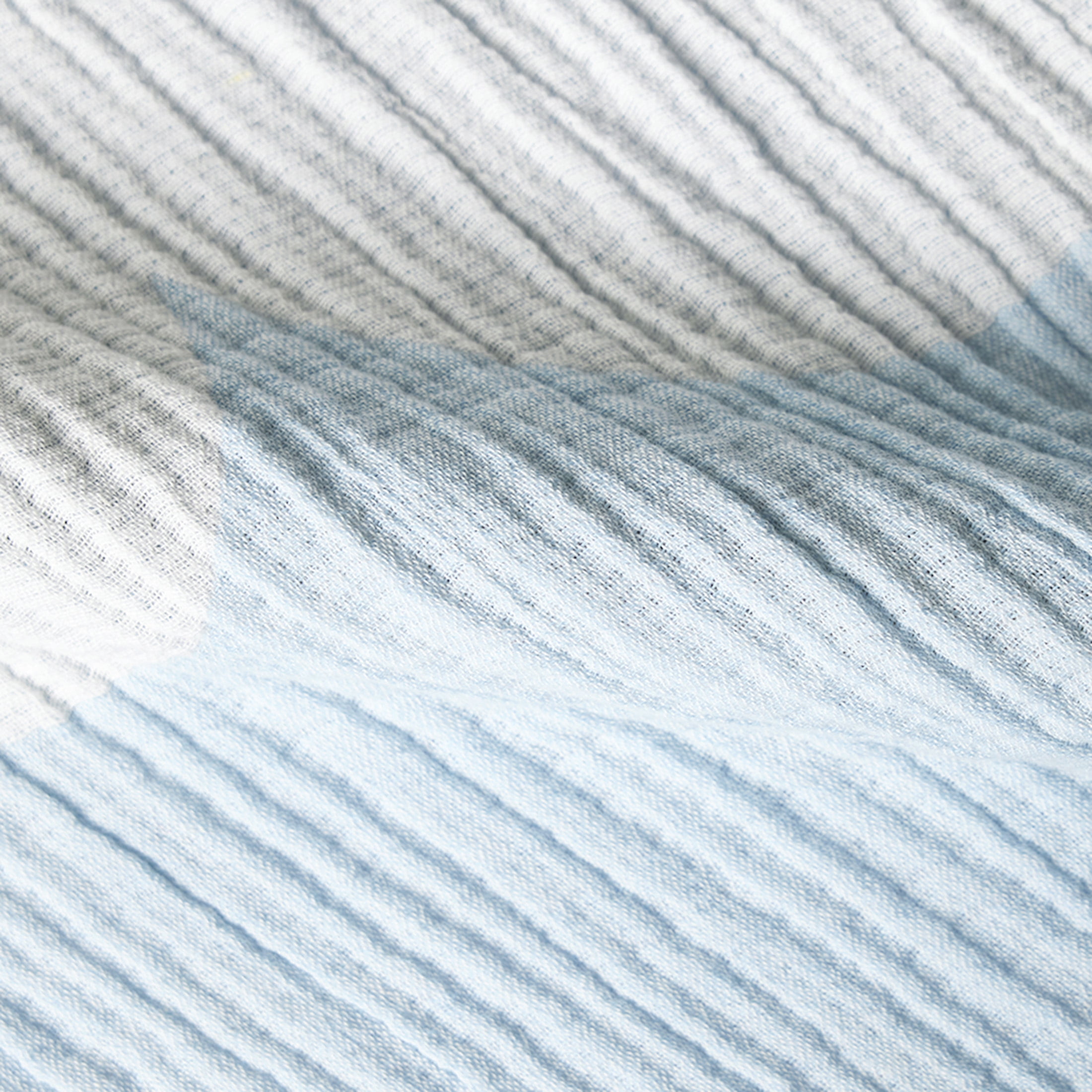 Beautiful Hydrangea Blue Scallop Gauze Shower Curtain by Drew Barrymore, Cotton, 72" x 72"
