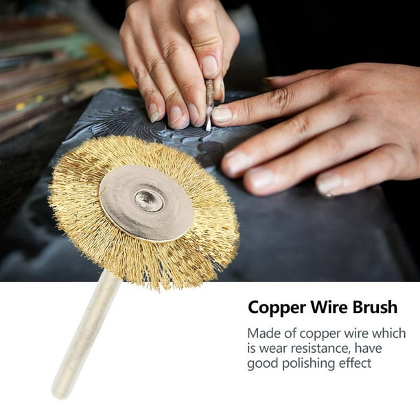 OTVIAP 15PCS Mini Copper Wire Brush Polishing Wheel for Grinder Rotary