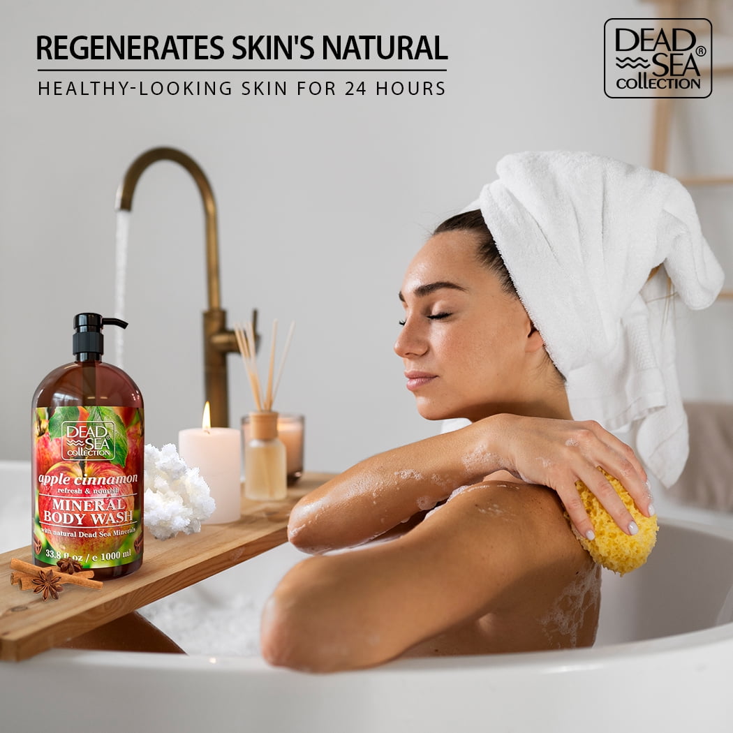 Dead Sea Collection Apple Cinnamon Lime Body Wash for Women and Men - with Natural Sea Minerals - Cleanses and Moisturizes Skin - Pack of 2 (67.6 fl. oz)