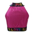 thumbnail image 2 of MSemis Kids Girls Glitter Dance Crop Vest Sleeveless Tank Tops, 2 of 4