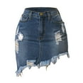 thumbnail image 6 of Njagoc3 Womens Denim Shorts with Ripped Details, High - Low Hem, Summer Street Style, Regular Fit, 6 of 6