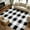 Black White, variant on Light Pink Buffalo Check 7ft Round Rug, Farmhouse Plaid Modern Geometric Non-Skid Rubber Backing Large Area Rugs - Living Room Bedroom Home Office, Indoor Floor Mat Carpets Washable Rug