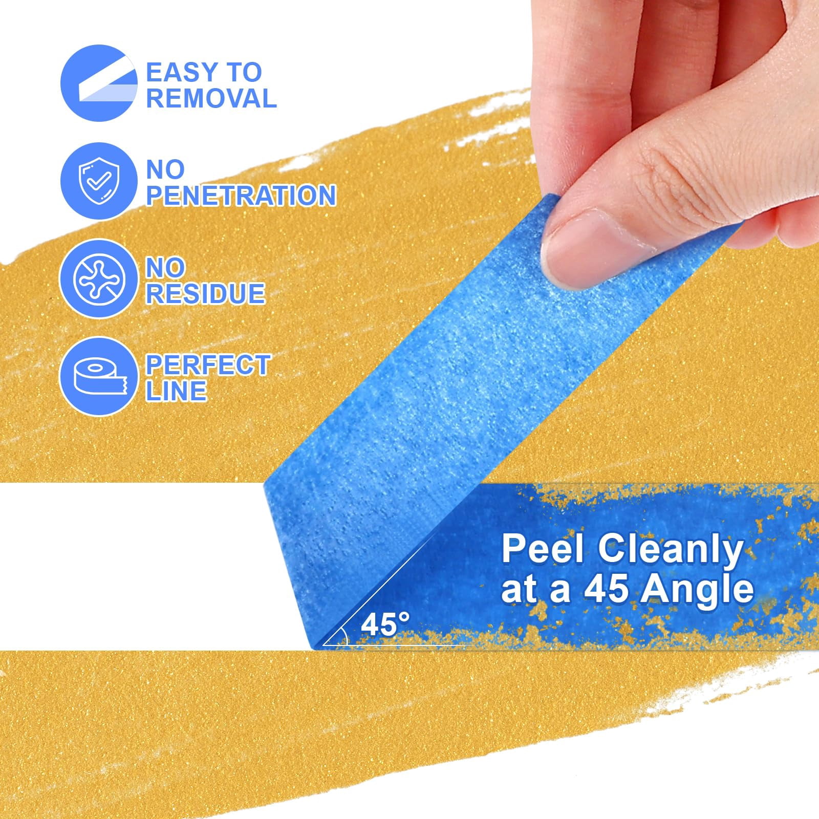 16 Rolls Painters Tape 2 Inch Wide Multi-surface No Blue Masking For Walls Painting Packing Labeling Diy Crafts 2 X 55 Yards(880 Yards Total)
