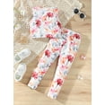 thumbnail image 3 of Little Girls Clothes 6T Girls Outfits 6T Girls Sleeveless Floral Top Pants 2PCS Clothing Set White, 3 of 6