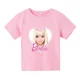 thumbnail image 3 of 2024 Kawaii Barbie Niños Manga Corta Anime Dibujos Animados Niñas Niños Cuello Redondo Camiseta Suave Todo Combinación Y2K Ropa Infantil Ropa de Calle, 3 of 5