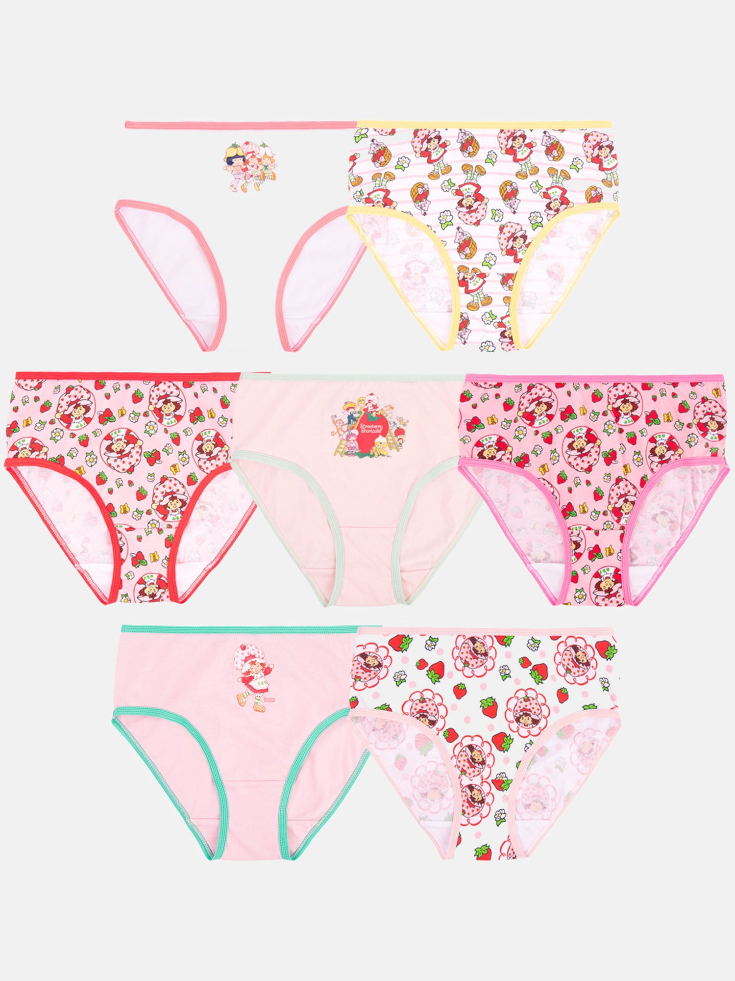 Strawberry Shortcake Little Girls Cotton Brief Character Underwear Set - 7 pack, Size 4-8