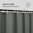 thumbnail image 5 of Grey Shower Curtain, Waffle Weave Textured Fabric Shower Curtain for Bathroom, Soft Cloth & Hotel Spa Luxury, Water Repellent, Machine Washable, 72X72, 5 of 6