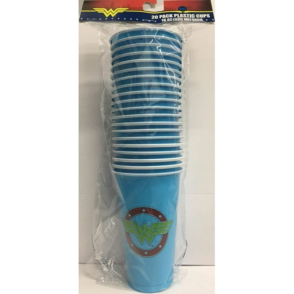 Wonder Woman 20 Pack Disposable Blue Cups