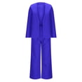thumbnail image 6 of QATAINLAV Women's 2 Piece Pant Suits Dressy Blazer Wide Leg Pants Matching Sets Solid Color Business Casual Outfits, Blue, XXL, 6 of 7