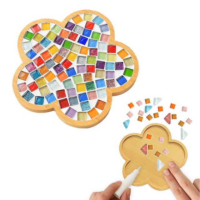 Paquete de materiales para manualidades de mosaico, suministros para posavasos, decoración de posavasos, manualidades, proyectos de bricolaje