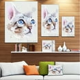 thumbnail image 3 of Chat aux Yeux Bleus Aquarelle - Impression sur Toile Animal, 3 of 4