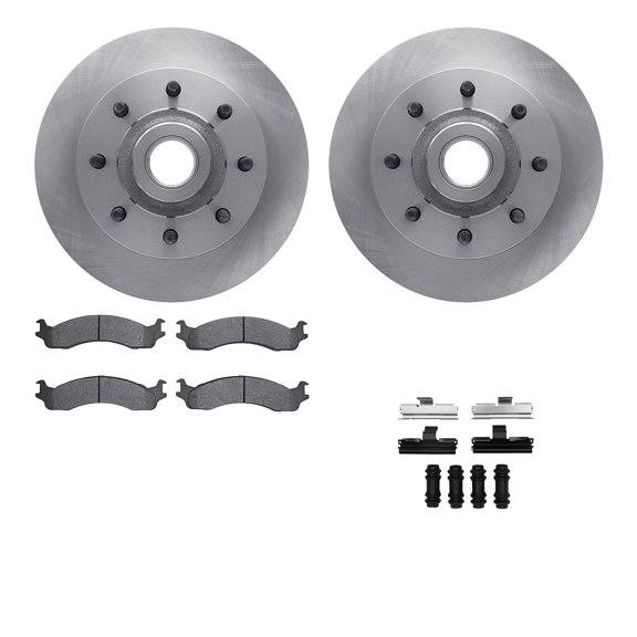Dynamic Friction Company Front Brake Rotors with Heavy Duty Brake Pads includes Hardware 6212-40396
