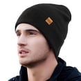thumbnail image 4 of REDESS 2 Pack Warm Winter Knit Cuffed Beanie Hat for Men and Women,Black+Black, 4 of 7