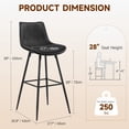 thumbnail image 2 of COOLHUT 28 Inch Dining Chairs Set of 3, Modern Kitchen & Dining Room Chairs, Upholstered Faux Leather Dining Chair, Armless Dinner Side Chairs with Sturdy Metal Legs, Black, 2 of 8