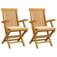 thumbnail image 6 of vidaXL Patio Chairs Outdoor Bistro Folding Chair with Cushions Solid Wood Teak, 6 of 26