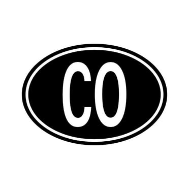 Colombia Oval Sticker Decal Die Cut - Self Adhesive Vinyl - Weatherproof - Made in USA - Many Color and Sizes - country code co euro