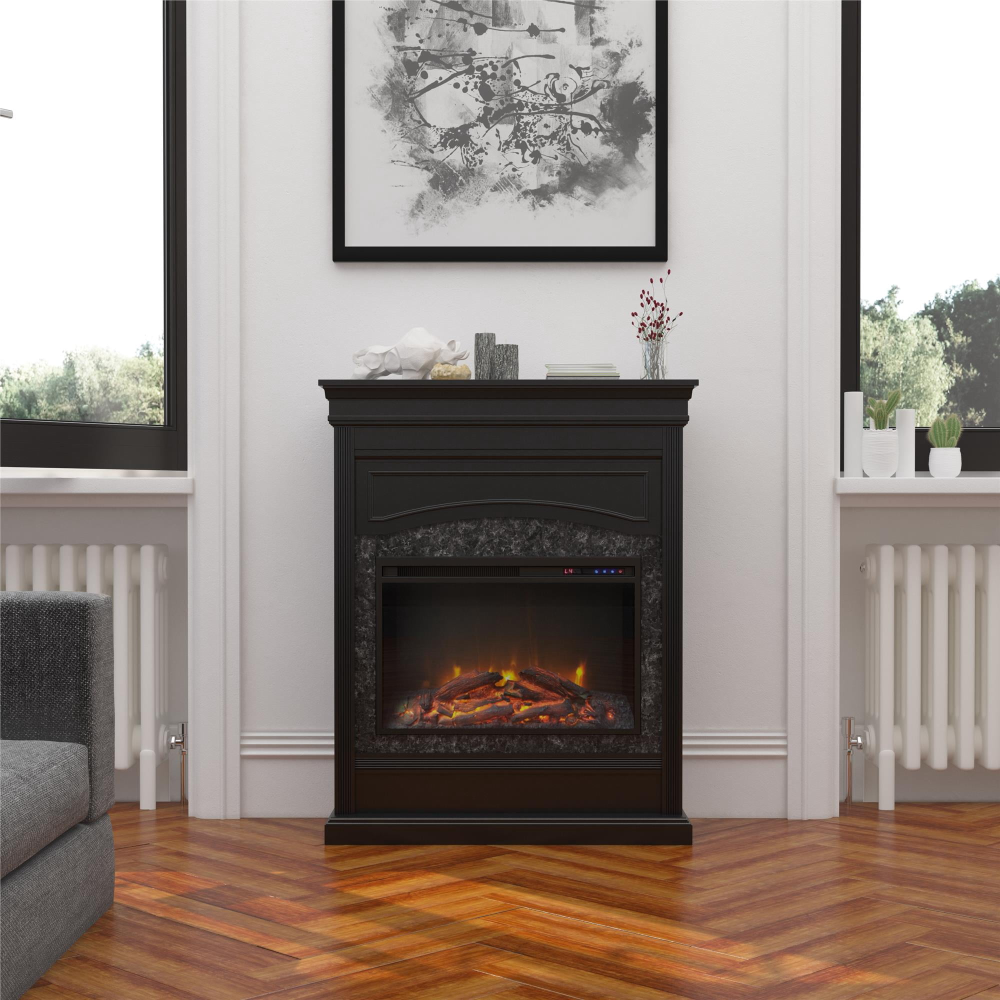 Ameriwood Home Lavina Electric Fireplace, White - Walmart.com