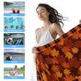 thumbnail image 5 of Fall Maple Leaf Beach Towels Blanket Soft&Absorbent Quick Dry Microfiber Thanksgiving Orange Black Plaid Pool Towels for Swimming ,Yoga, Sports, Gym, Camping,Large 30X60in,, 5 of 8