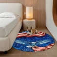 thumbnail image 3 of Independence Day Round Living Room Rugs 4 ft, Watercolor Flying Eagle Red Blue USA Flag Washable Area Rug with Non-Slip Sturdy Edge Binding Round Carpet for Entryway Kitchen Bedroom Bathroom, 3 of 9