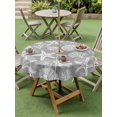 thumbnail image 4 of Outdoor Tablecloth with Umbrella Hole for Patio/Picnic/Party/Camping, Starfish Grey Coastal Waterproof Table Cloth Round Cover Washable, Summer Nautical Shell Beach (Dia 54"), 4 of 9