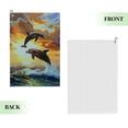 thumbnail image 2 of ONETECH Funny Golf Towel for Men 24x16in Dolphins Sunset Clouds 1PC, 2 of 7