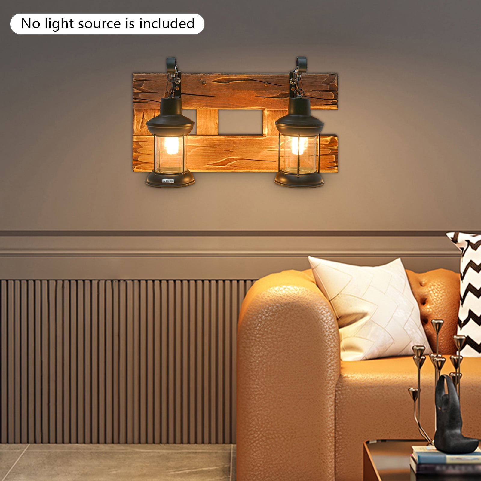 Retro Wall Lamp Decorative Wall Light Lantern Glass Wall Light Fixture Loft Outdoor Wall Sconce Lamp with Glass Lampshade for Cabin Bedroom Hallway Kitchen Restaurant